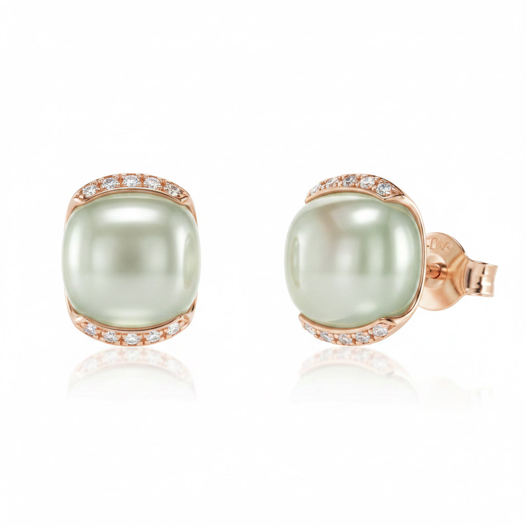 Orecchino con diamanti e ametista verde
