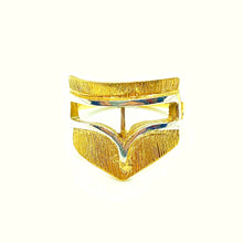 Carica l'immagine nel visualizzatore di Gallery, 18kt white & yellow Mask Ring