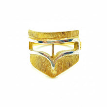Load image into Gallery viewer, 18kt White & Yellow Mask Ring