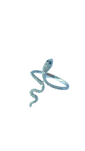 Carica l'immagine nel visualizzatore di Gallery, Anello Serpente in oro bianco 18k e diamanti naturali