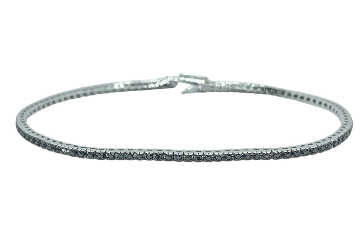 Tennisarmband mit 100 schwarzen Diamanten, ges. 0,69 ct