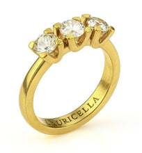 Carica l'immagine nel visualizzatore di Gallery, Anello Trilogy con diamanti naturali g/f Vs 0,75 ct