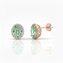Load image into Gallery viewer, Orecchino con diamanti e Ametista verde
