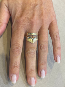18kt white & yellow Mask Ring