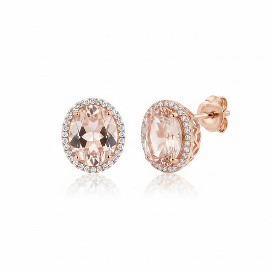 Orecchino con diamanti e Morganite