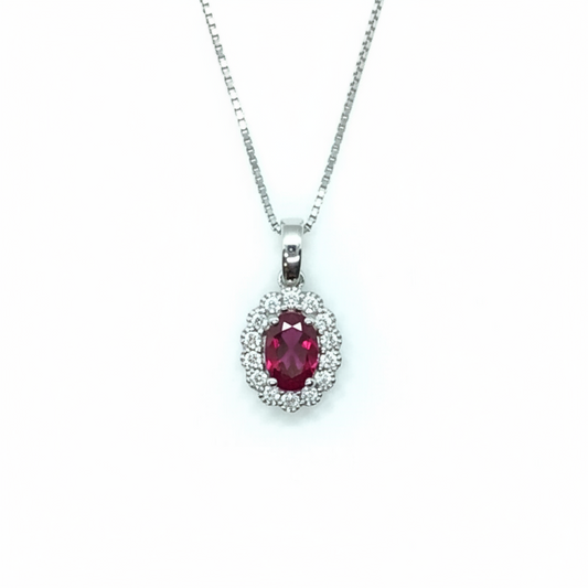 pendente oro 18 kt con Rubino E Diamanti