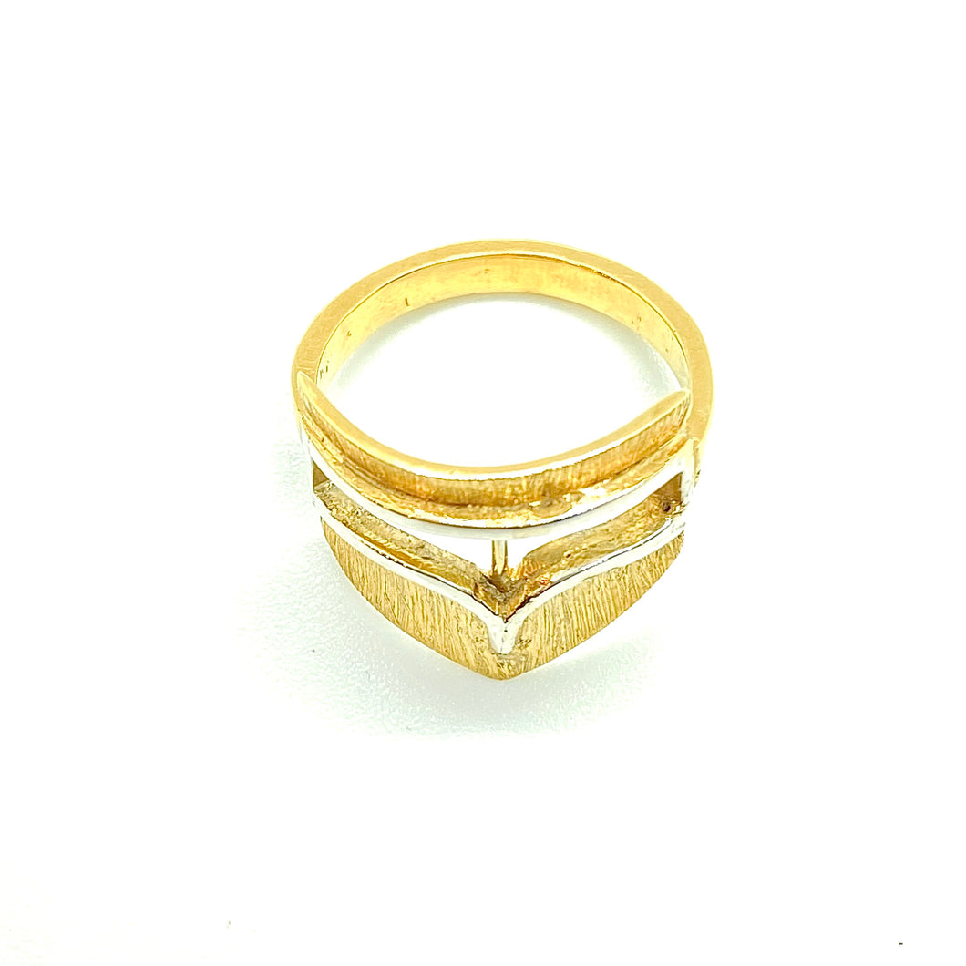 18kt white & yellow Mask Ring
