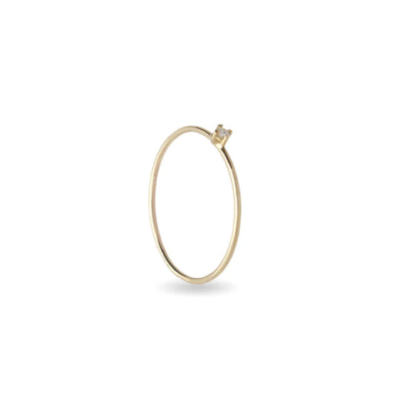 Anello solitario con diamante naturale ct 0,02