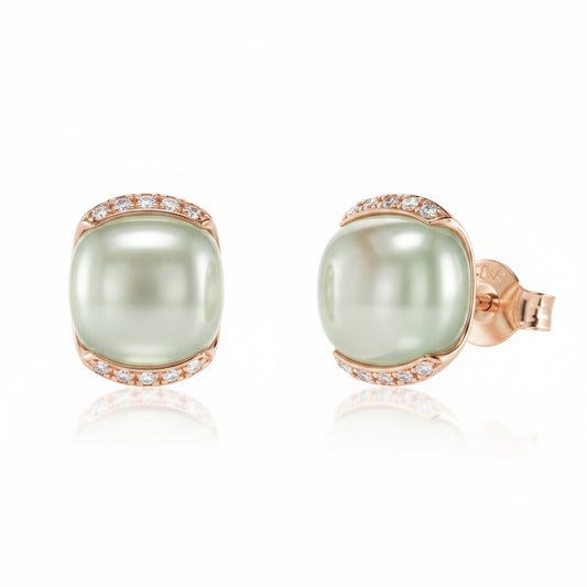 Orecchino con diamanti e ametista verde