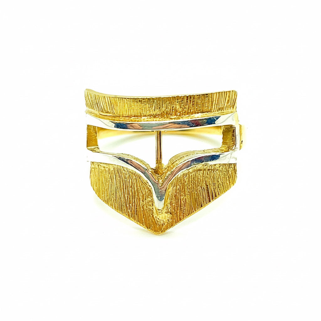 18kt White & Yellow Mask Ring
