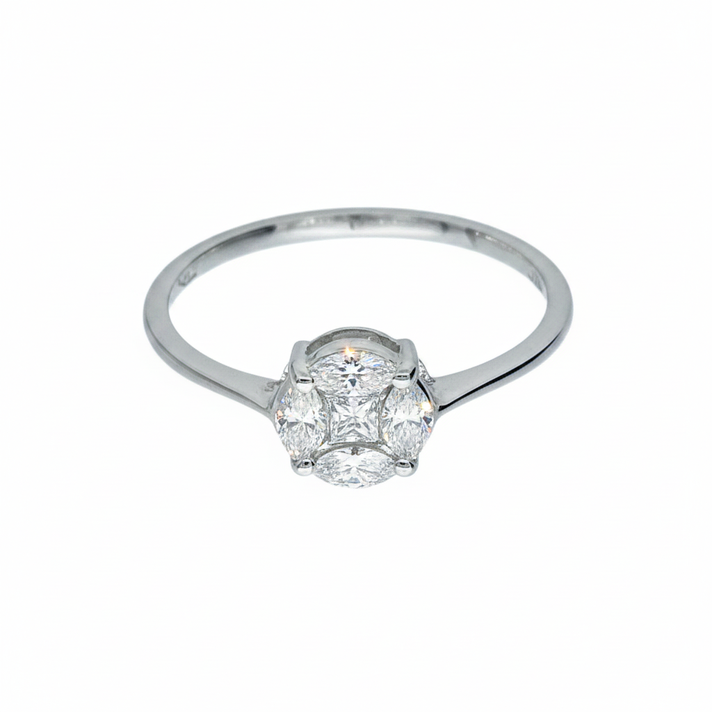 Magic-Ring aus 18 Karat Gold und natürlichen Diamanten