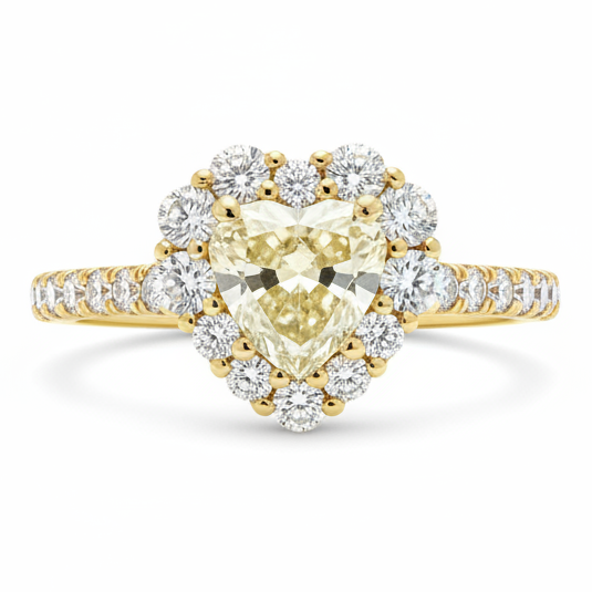 Anello Solitario con diamante Yellow Heart Cut