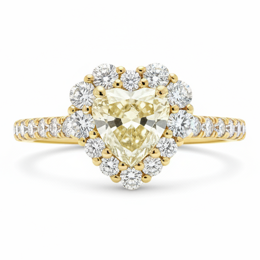 Anello Solitario con diamante Yellow Heart Cut