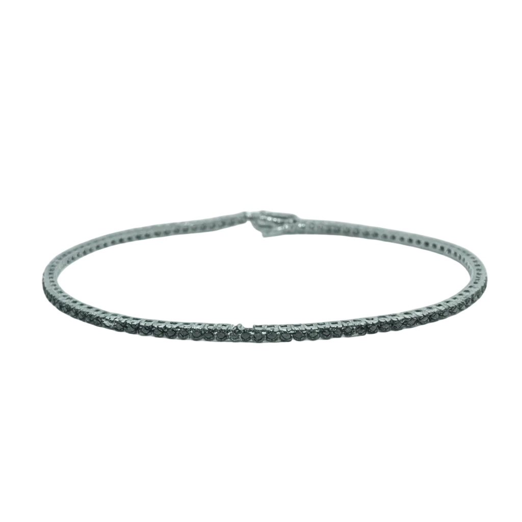 Tennisarmband mit 100 schwarzen Diamanten, ges. 0,69 ct