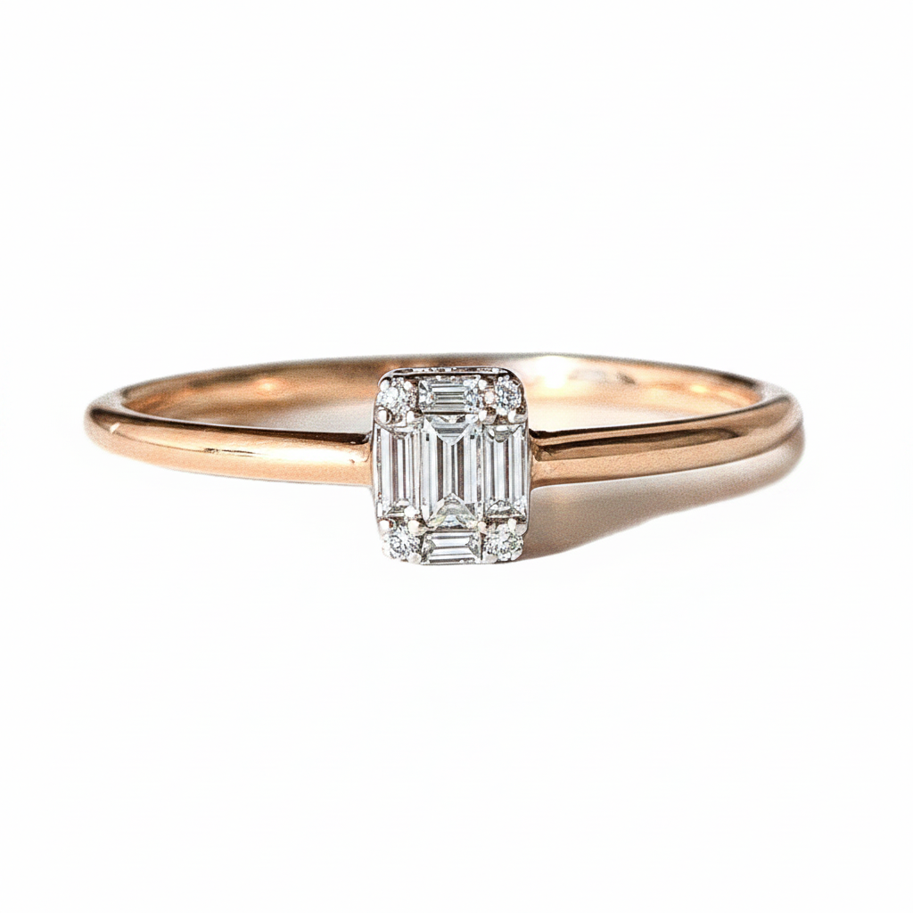 Ring aus 18 Karat Roségold mit natürlichen Diamanten