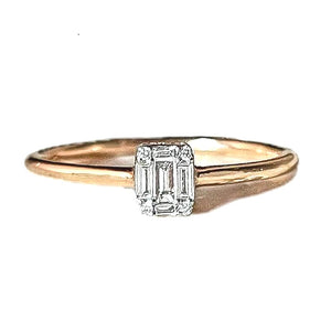 Anello in oro rosa 18k con diamanti naturali