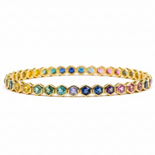 Carica l'immagine nel visualizzatore di Gallery, Tennis 18k rainbow zaffiri naturali
