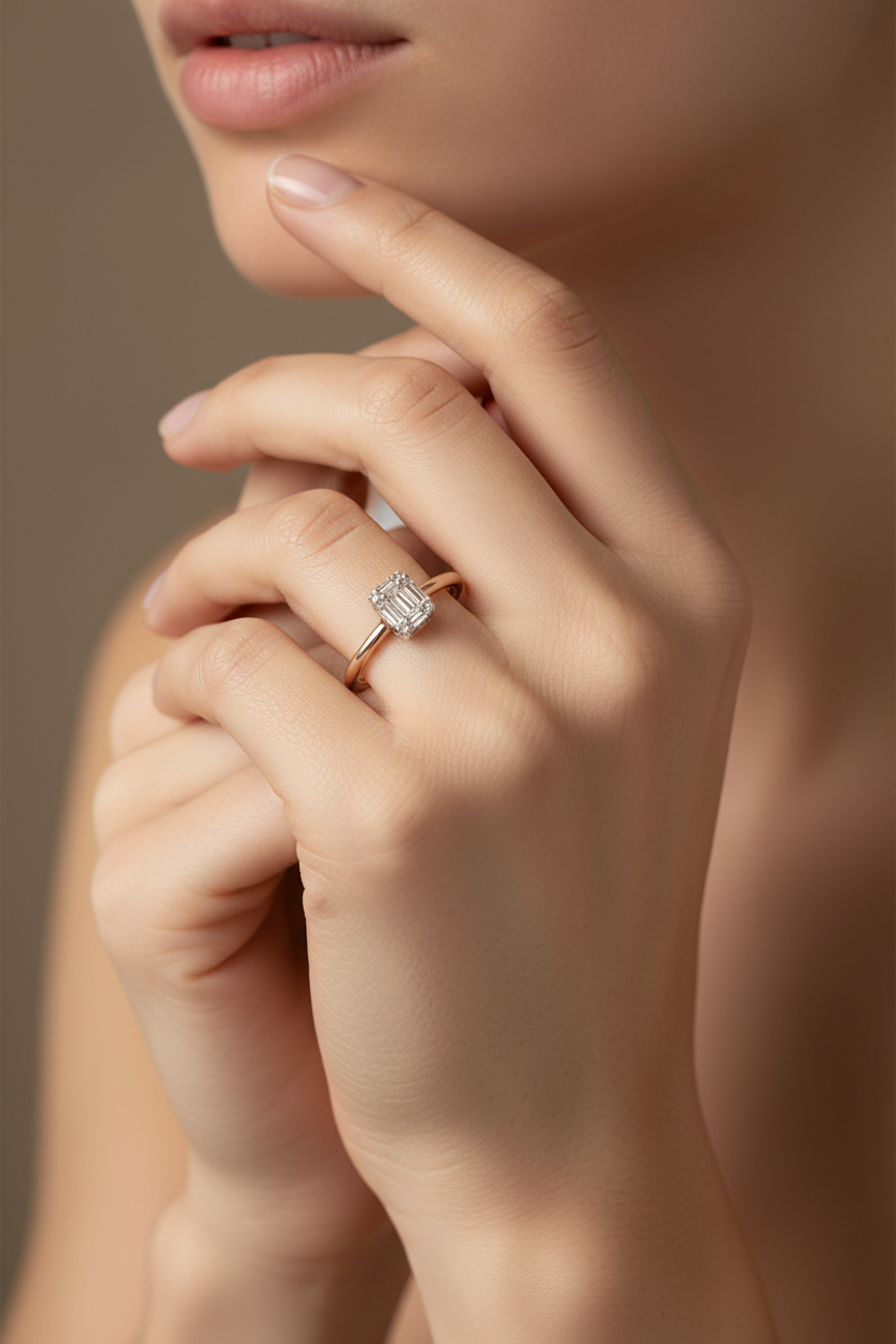 Ring aus 18 Karat Roségold mit natürlichen Diamanten