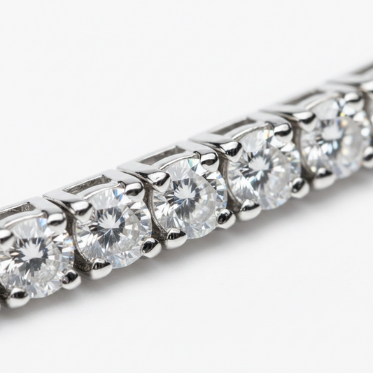 Natural white diamond tennis bracelet