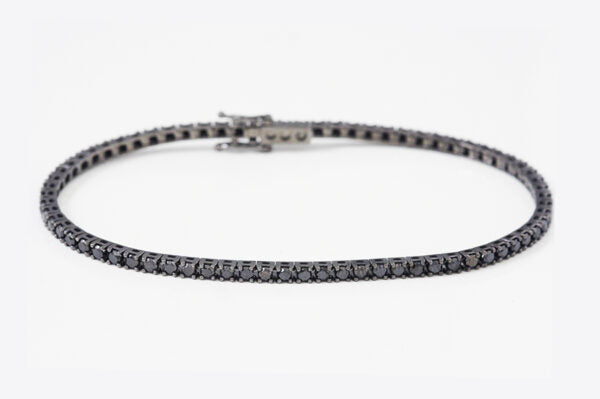 Tennisarmband mit 100 schwarzen Diamanten, ges. 0,69 ct