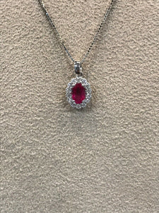 pendente oro 18 kt con Rubino E Diamanti