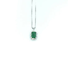 Carica l&#39;immagine nel visualizzatore di Gallery, pendente oro 18 kt Con Smeraldo E Diamanti
