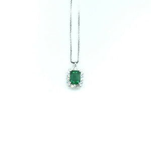 pendente oro 18 kt Con Smeraldo E Diamanti