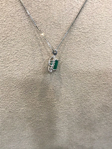 pendente oro 18 kt Con Smeraldo E Diamanti