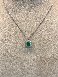 pendente oro 18 kt Con Smeraldo E Diamanti