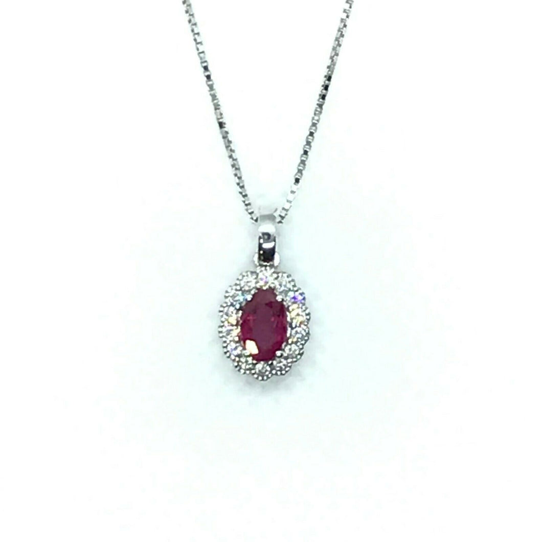 pendente oro 18 kt con Rubino E Diamanti
