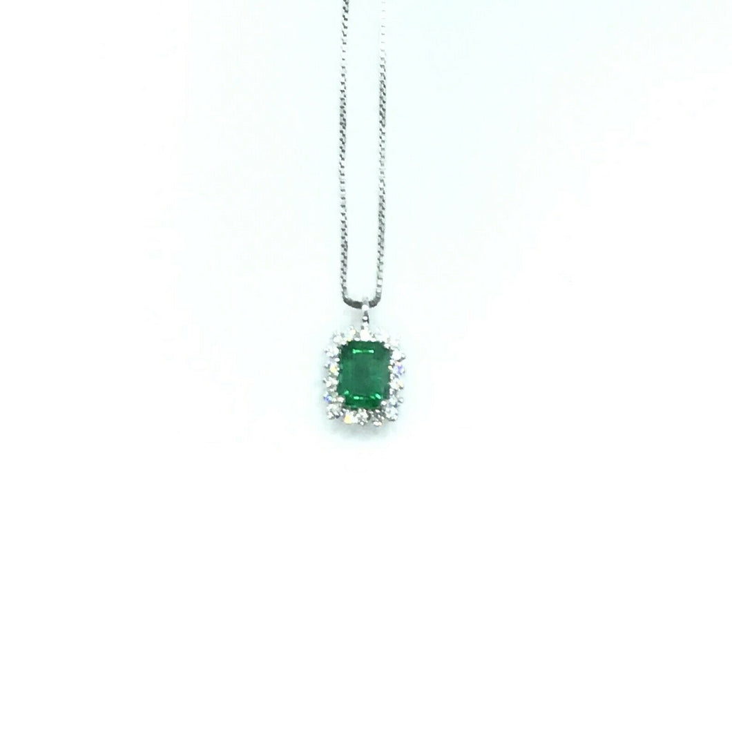 pendente oro 18 kt Con Smeraldo E Diamanti
