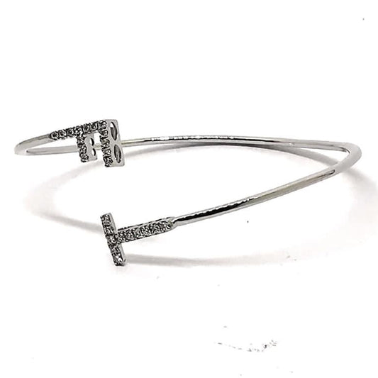 Bracciale oro bianco con iniziali