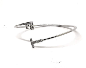 Bracciale oro bianco con iniziali