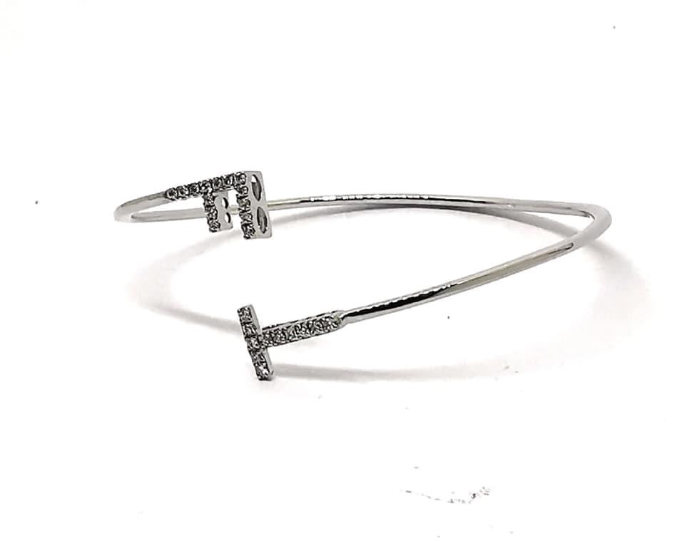 Bracciale oro bianco con iniziali