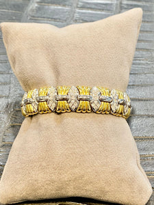 Bracciale oro giallo e bianco con brillanti