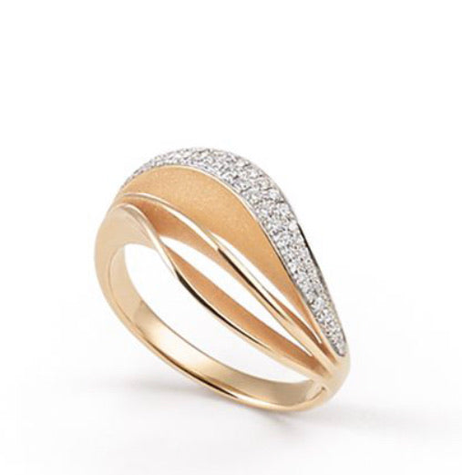 GAN3258P Anello Vela oro rosa e diamanti