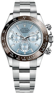 Rolex Daytona Platinum 116506 LN Ice Blue / Baguette Index